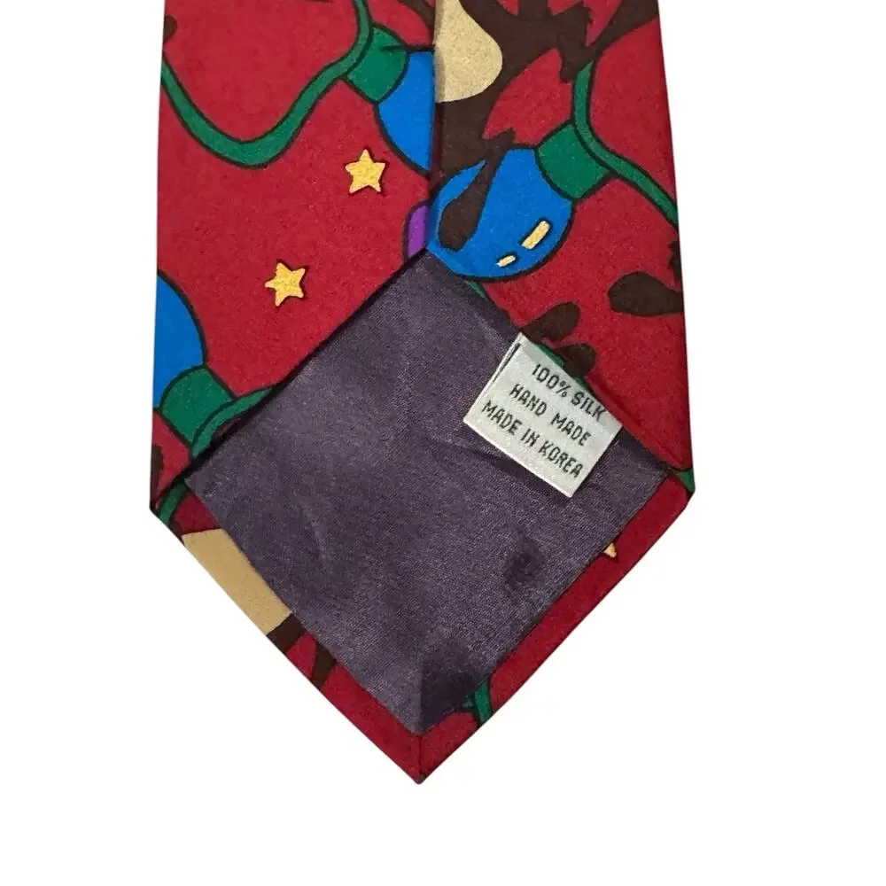 Looney Tunes By Balancine Taz Christmas Lights Holiday Novelty Necktie 100% Silk